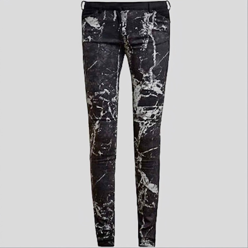 Balenciaga by Nicholas Ghesquière 2013 Collection Black Marble Skinny Jeans 36